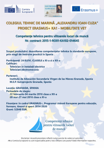 Afis Proiect Erasmus+ 2015      